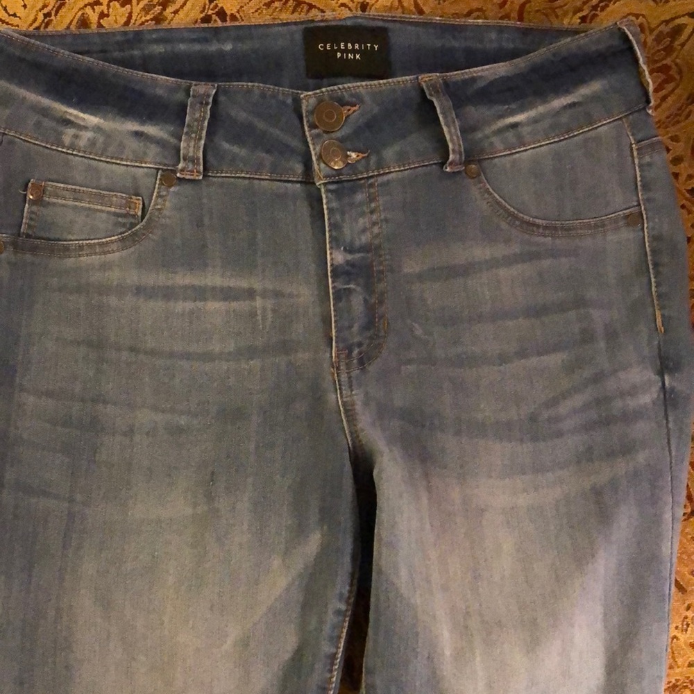 Celebrity Pink Mid-Rise Skinny Jeans—Size 16